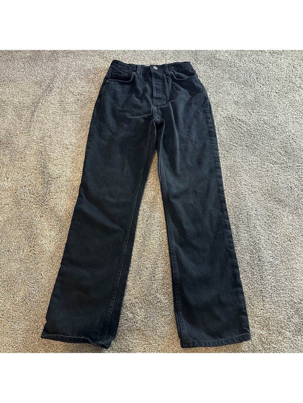 Reformation Jeans Womens 25 Cynthia High Rise Straight Long Black Denim Skater